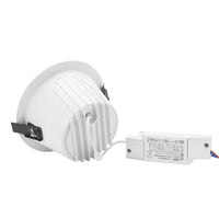 Spectrum ORBITO Faretto LED da Incasso 14-27W 4000K 230V IP44 CRI 90 UGR<19 Bianco Rotondo Riflettore Nero a Filo Soffitto