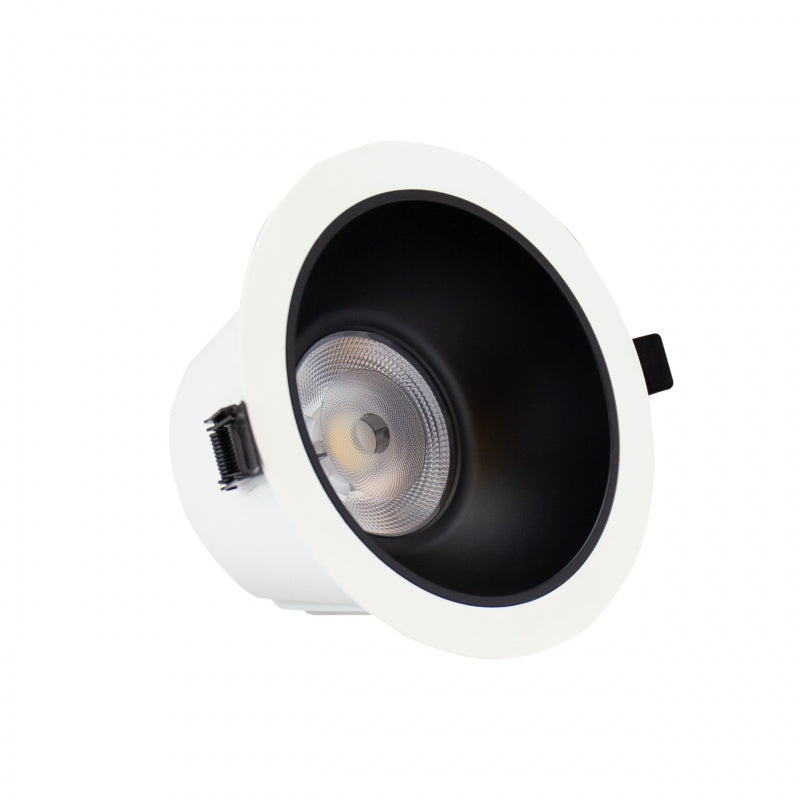Spectrum ORBITO Faretto LED da Incasso 14-27W 4000K 230V IP44 CRI 90 UGR<19 Bianco Rotondo Riflettore Nero a Filo Soffitto