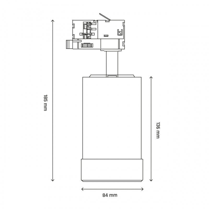 Spectrum PAVA BASIC Faretto LED su Binario 20W CCT 230V Trifase 20-45° Nero IP20 2225 lumen CRI 80