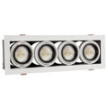 Spectrum recessed LED GU10 x4 frame, 4x10W, 250V, IP20, White aluminum housing for indoor lighting