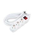 Tecnologia Presa Multipla 3 Vie con Cavo in Rame 1,5mm² da 5m, Interruttore, Bianco, 16A 250V