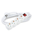 Multipresa Technik 4 vie con cavo in rame da 5m 1.5mm2, interruttore e protezione bambini, Bianco 16A