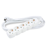 Multipresa Technik 5 prese, cavo in rame da 1,5m Bianco 16A protezione bambini