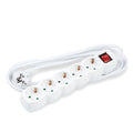 Presa multipla Technik 5 vie, cavo in rame 3m 1.5mm², interruttore, Bianco, 16A
