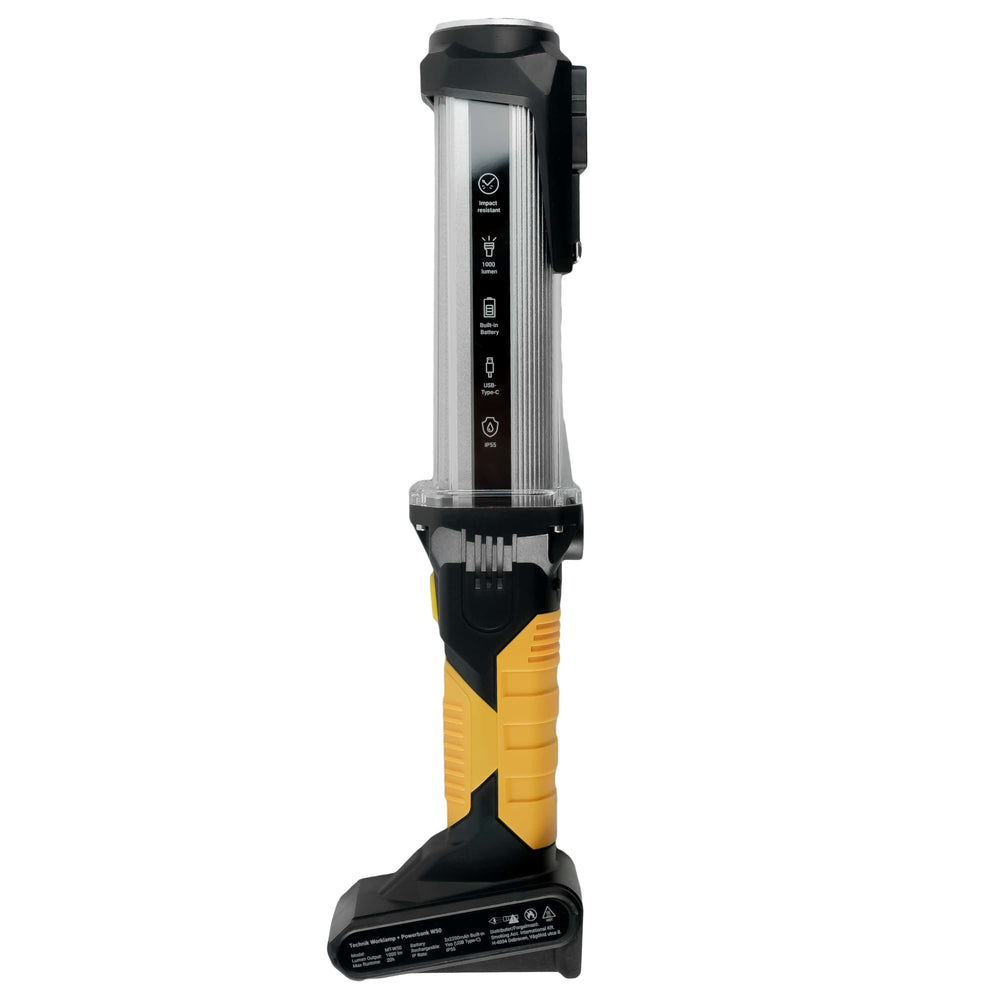 Torcia LED Technik W50 COB+XPG 1000 lumen Bianco IP55 con Batteria Ricaricabile USB Type-C e Powerbank