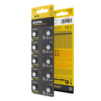 Pacco da 10 batterie a bottone alcaline Technik Platinum AG11 LR58 362 1.5V per orologi ed elettronica di piccole dimensioni