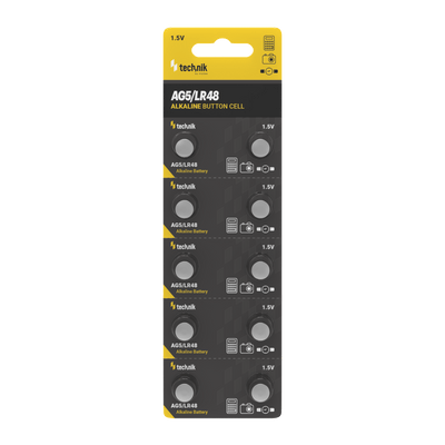 Technik Platinum Batteria a bottone alcalina AG5 LR48 193 393 1.5V Confezione da 10