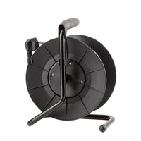 Technik Avvolgicavo Professionale 25m 1.5mm² 16A con 4 Prese EU e Interruttore Nero