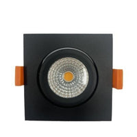 Faretto LED da incasso nero quadrato 5W 500 lumen 2700K IP65 adatto per bagno