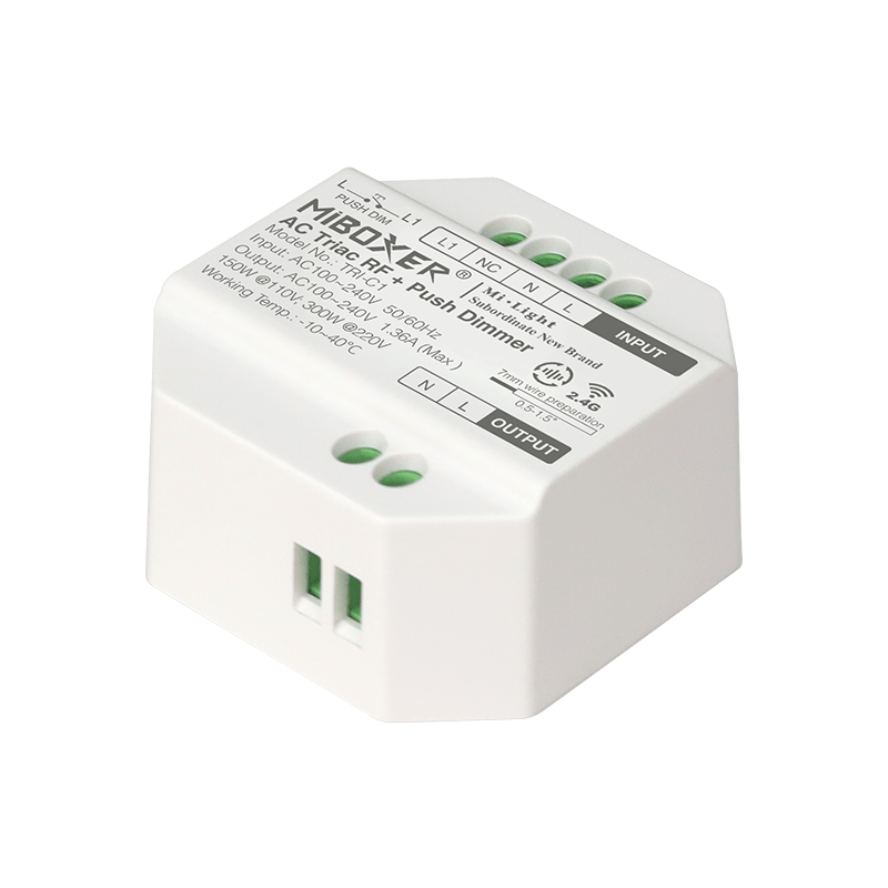 Modulo dimmer LED Tsong 300W AC TRIAC, compatibile telecomando RF 2.4GHz, IP20, 220-240V, CE RoHS