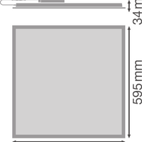 Pannello LED Tsong 33W 3000K 3630 lumen 60x60cm UGR<19 IP20 alluminio Bianco plafoniera senza sfarfallio