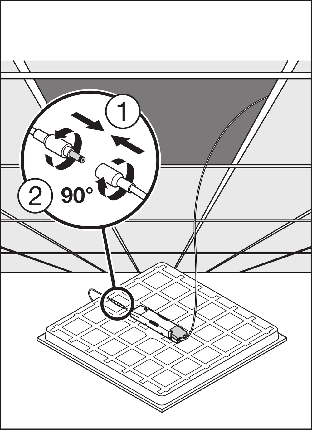 Pannello LED Tsong 33W 4000K 3630 lumen 60x60cm UGR<19 IP20 Alluminio Bianco senza sfarfallio CE RoHS