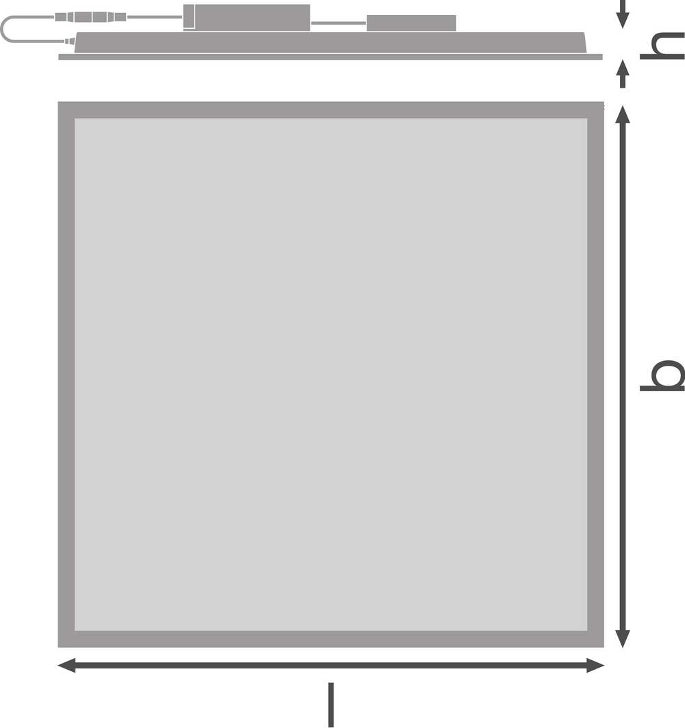 Pannello LED Tsong 33W 4320 lumen 4000K 230V IP20 CRI 80 alluminio bianco 60x60cm serie comfort