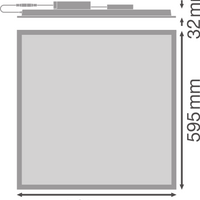 Pannello LED Tsong 60x60cm 33W 3000K 1521 lumen IP20 CRI 80 Alluminio Oro Opaco CE RoHS