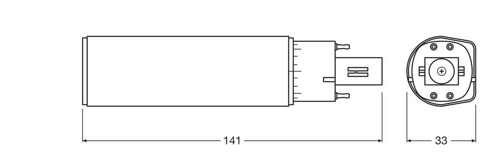 Tsong LED PLC Dulux D/E G24Q-2 Lampada 4-Pin 10.5W 3000K 700 lumen Chip Philips IP20 230V Fascio 120°