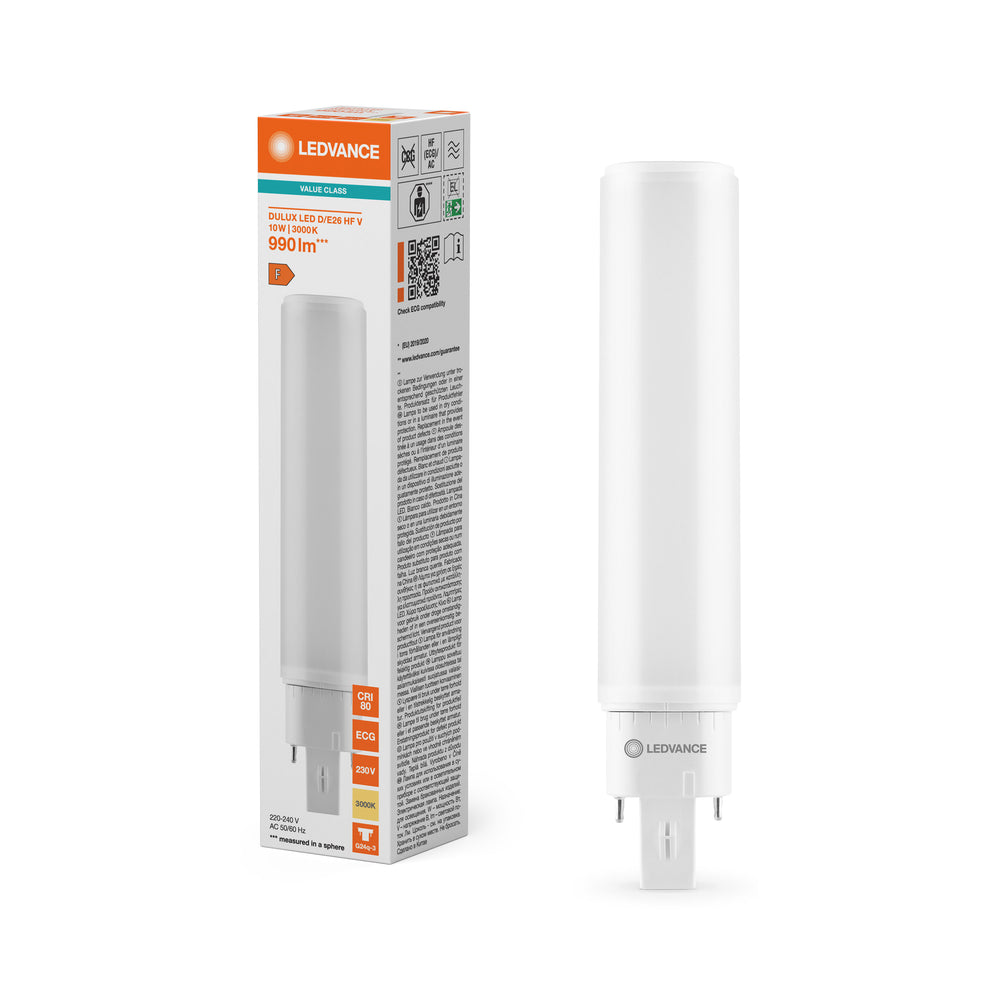 Lampada Tsong LED PLC Dulux D/E G24Q-3 10.5W 1521 lumen 3000K Bianco Caldo 220-240V Chip Philips IP20