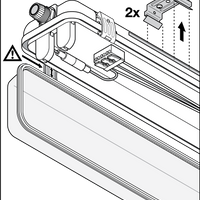 Plafoniera a tubo LED Tsong 120cm IP65 impermeabile per due tubi LED, finitura in alluminio oro opaco