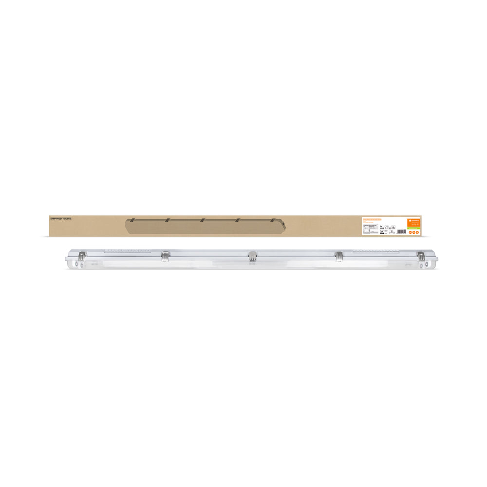 Plafoniera a tubo LED Tsong 120cm IP65 impermeabile per due tubi LED, finitura in alluminio oro opaco