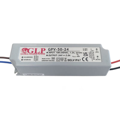 Alimentatore LED GLP 12V 48W 2A IP67 impermeabile, certificato CE RoHS, adattatore affidabile per illuminazione