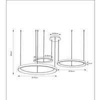 Lucide VIDAL lampada a sospensione LED 78 cm nero 120W 2700K dimmerabile