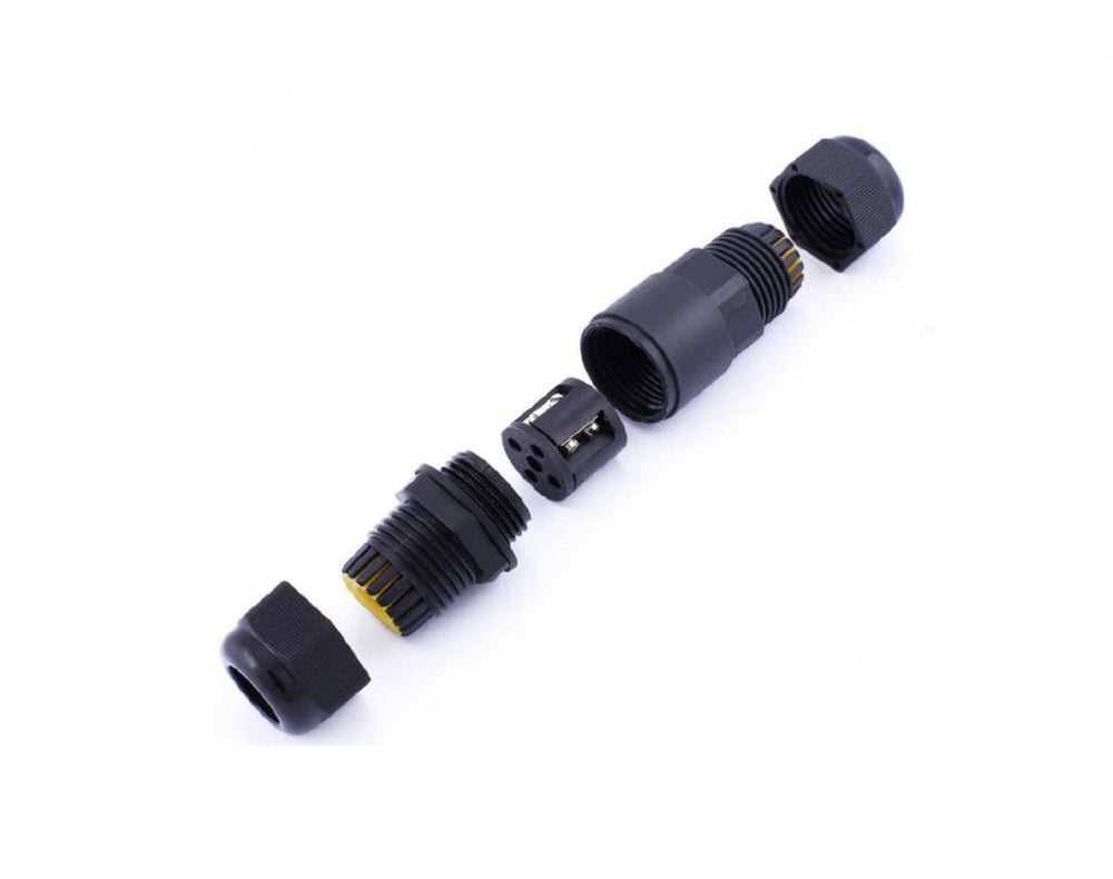 Connettore a 3 poli impermeabile LCB per cavi da 0,5-1mm² 220-240V, IP68 da esterno, certificato CE RoHS