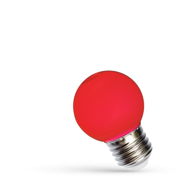 Spectrum LED G45 lamp red E27 230V 1W - energy-efficient ambient lighting, 17000h lifespan, 270° beam angle