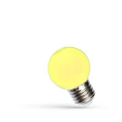 Spectrum LED lamp G45 E-27 1W yellow 230V - 270 degree light beam, 17000 hours, 45mm wide, IP20 indoor use
