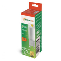 Spectrum LED G9 230V 2.5W 3000K warm white ceramic lamp, 190 lumens, 100° angle, long lifespan, CRI 80