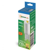 Spectrum LED lamp G9 2.5W 230V 6000K ceramic with 210 lumens, CRI 80, non-dimmable, cool white light, and 100° angle