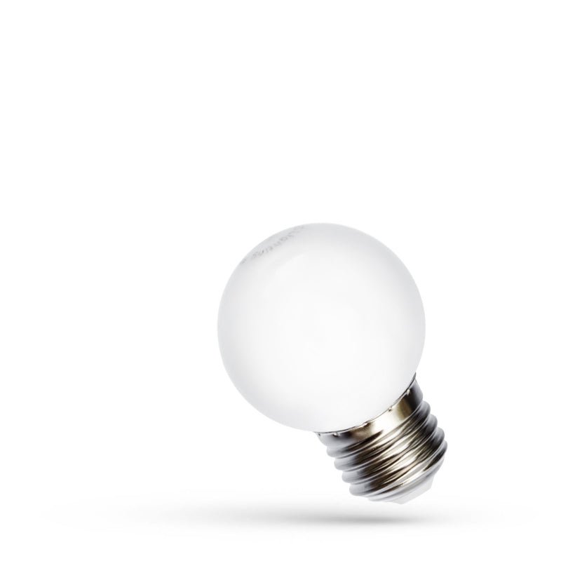Lampada Spectrum LED a sfera G45 E27 RGB, 230V, 1W, 260° angolo, lunga durata, 400 lumen, non dimmerabile, uso interno