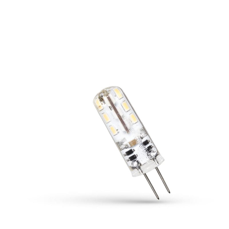 Spectrum LED G4 12V 1.5W silicon 6000K, 110 lumen, CRI 80, non-dimmable, 270° beam angle, energy-efficient