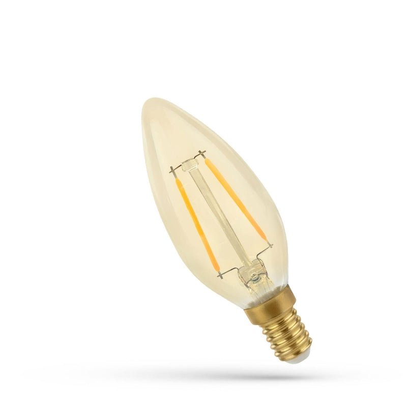 Spectrum LED candela C35 E14 230V 2W bianco caldo 2400K con ampio angolo di diffusione di 300° e 260 lumen per un'illuminazione d'interni accogliente
