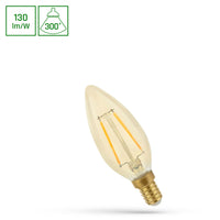 Spectrum LED candela C35 E14 230V 2W bianco caldo 2400K con ampio angolo di diffusione di 300° e 260 lumen per un'illuminazione d'interni accogliente