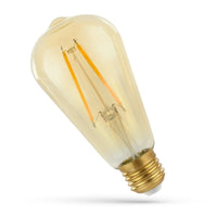Lampada LED Spectrum E27 2W con 240 lumen e luce bianca calda 2400K, angolo di emissione di 300°, design retrò, durata di vita di 17000 ore