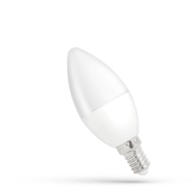 Spectrum LED candle C37 E14 8W 6000K, cool white, 710 lumen, 230V, 160° beam, long life, non-dimmable