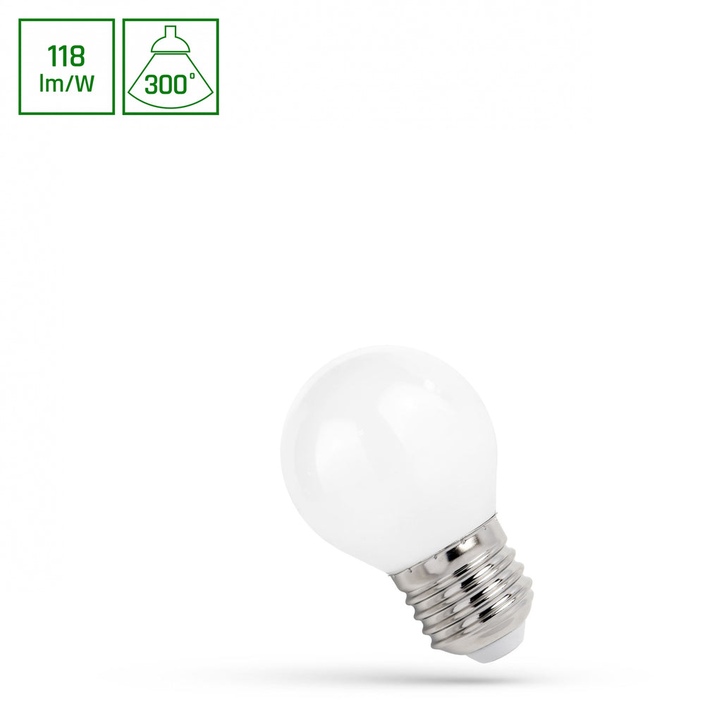 Lampada LED Spectrum P45 E27 4000K, 5.5W con 650 lumen e angolo di radiazione di 300° per uso interno