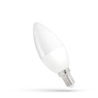 Spectrum LED candle lamp C37 E14 230V 1W cool white 6000K with 90 lumens, wide light beam of 270° and lifespan of 17,000 hours