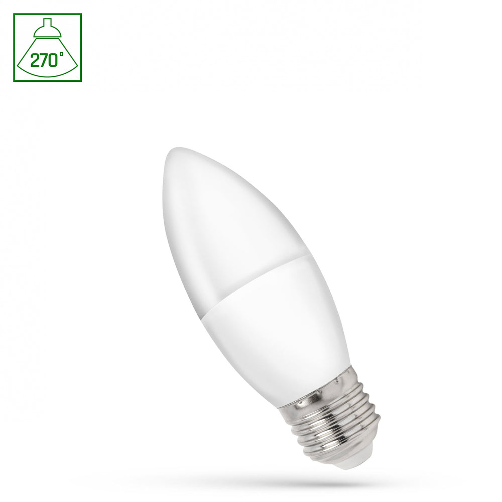 Spectrum LED candle C37 E27 230V 1W, 4000K, 90 lumens, NW light, 270° angle, IP20, long lifespan, energy efficient