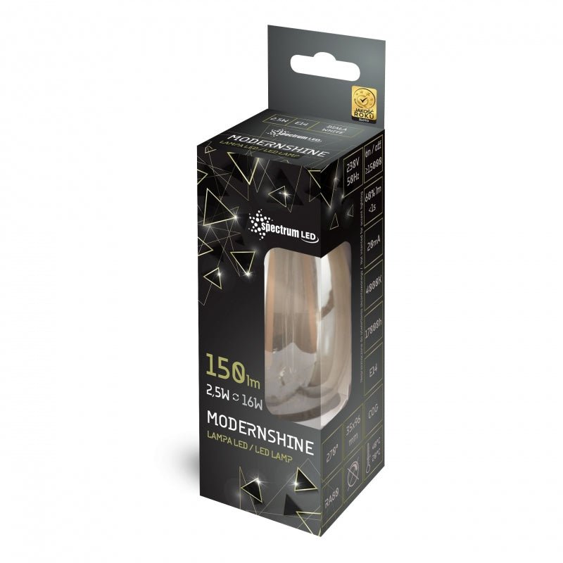 Led candle C35 E14 230V 3W 4000K NW 150 useful lumen spectrum lamp for indoor lighting