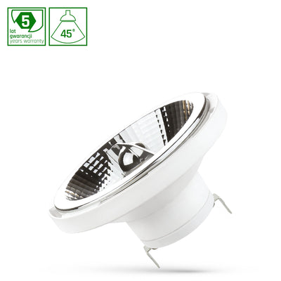 Lampada a LED AR111 G53 14W 3000K 900 lumen 45 gradi bianco caldo Spectrum non dimmerabile 50.000 ore 2 anni di garanzia