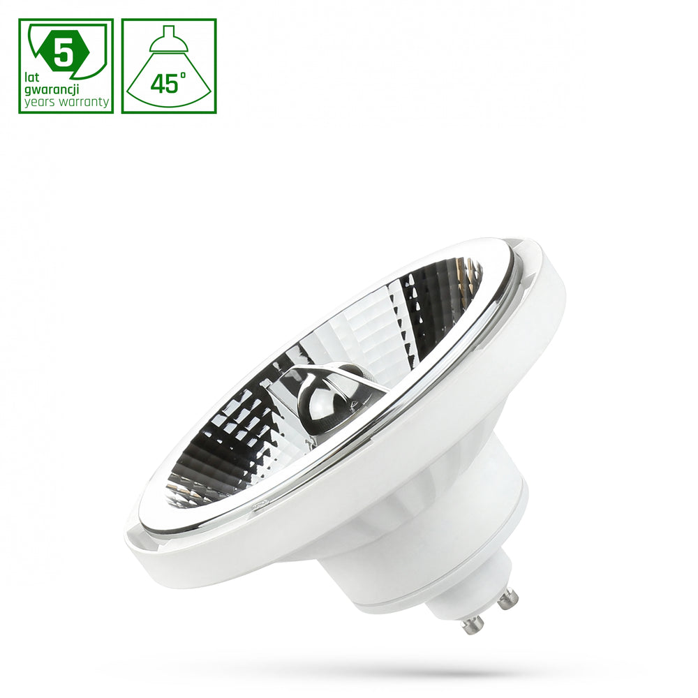 LED Spectrum AR111 gu10 12W 6000K bianco freddo 45° angolo 1100 lumen durevole non dimmerabile 230V 5 anni di garanzia