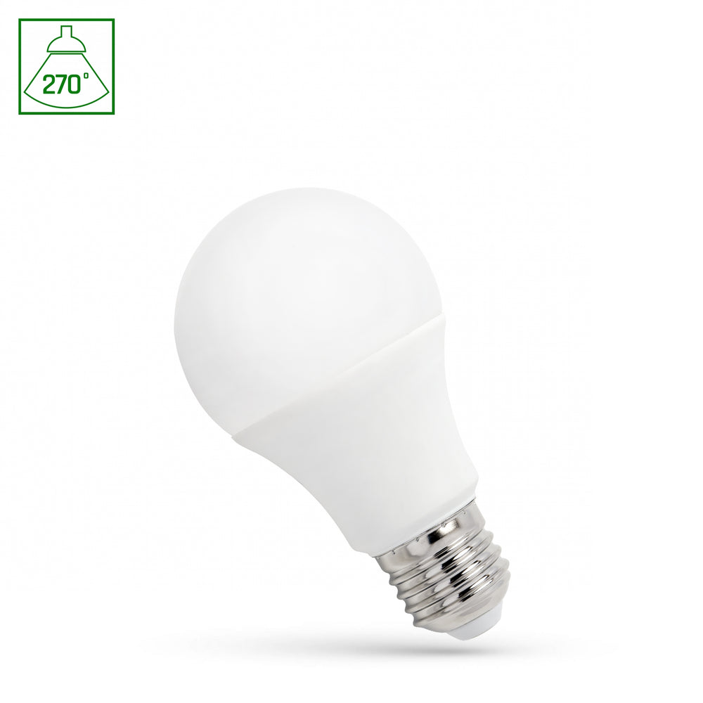 Spectrum LED A60 9W E-27 warm white lamp 3000K, 820 lumens, IP20, non-dimmable, 230V, CRI >80, 270° light beam