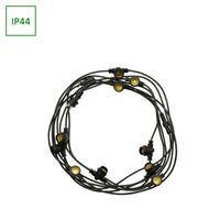 Spectrum 5m LED string lights, 10xE27, black, IP44, 250V, indoor/outdoor, -20/+40°C