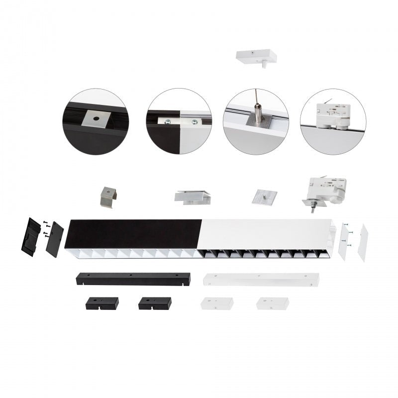 Spectrum allday inspire one 830 LED buislamp 30W nero, 3000K, 4350 lumen, 115° superficie o apparecchio sospeso