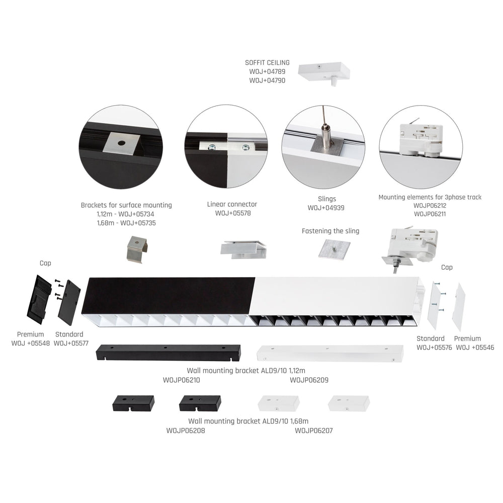 Spectrum allday inspire one 830 LED buislamp 30W nero, 3000K, 4350 lumen, 115° superficie o apparecchio sospeso