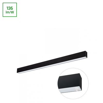 Lampada con sensore LED Spectrum Allday 36W con 4000K, angolo del fascio di 115°, 112cm nero, 4900 lumen, IP20, 2 anni di garanzia