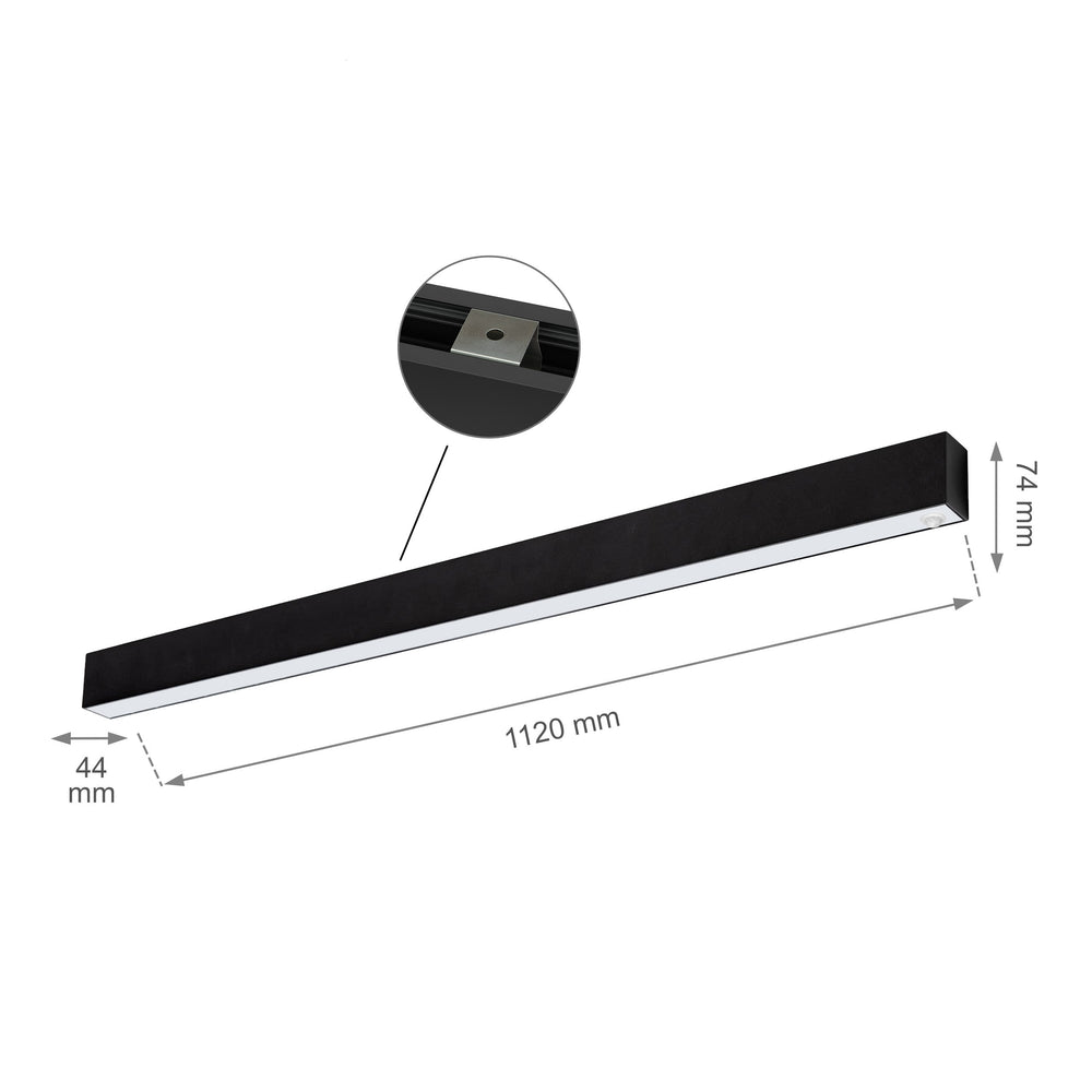Plafoniera LED Spectrum ALLDAY GO 36W 230V 4000K 4900 lumen IP20 Nero con sensore 112cm montaggio superficiale