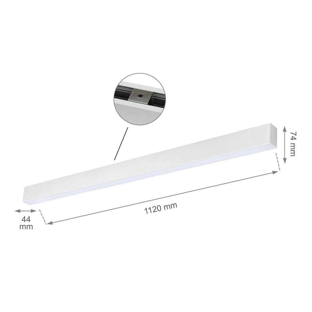 Spectrum Allday 36W LED bar, 4000K, 4900 useful lumens, 115° beam, IP20, white, 112cm, surface mount, 2 year warranty