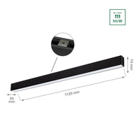 Spectrum Allday GO 36W LED barra luminosa nera 112cm 4000K 115° angolo 4900 lumen IP20 illuminazione durevole